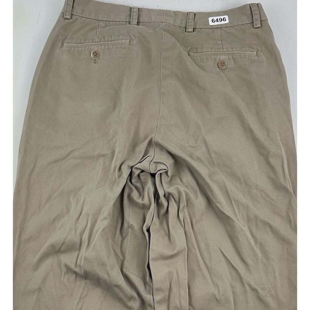 VTG Y2K Nautica Men Spinnaker Pleated Baggy Pants Men fits 31x30 Khaki Tan Chino